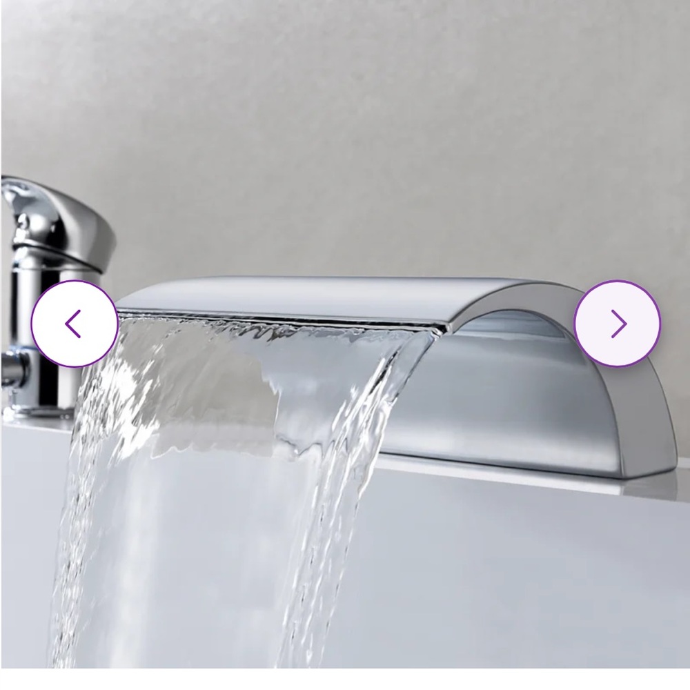 Waterfall Tub Faucet, Deck mount Bathtub Faucet with Handheld Shower